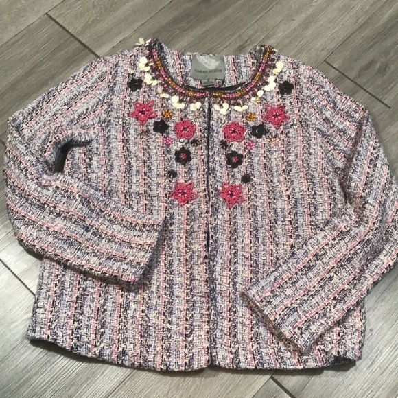 Summer of Love Anthropologie Beaded Tweed Jacket size M - Picture 7 of 12
